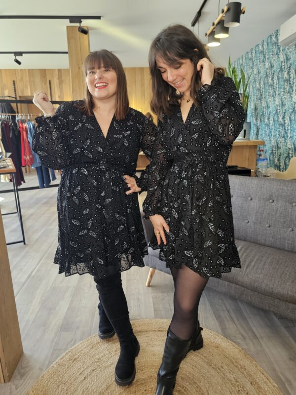 Robe courte noir Flora