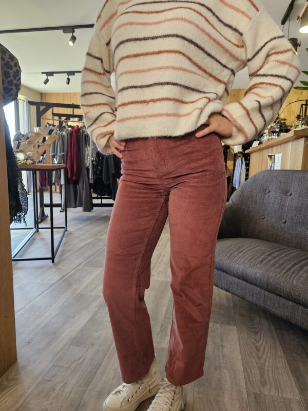 Pantalon Solange Velours Rose – Image 2