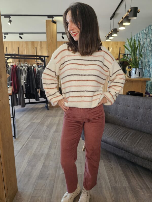 Pantalon Solange Velours Rose