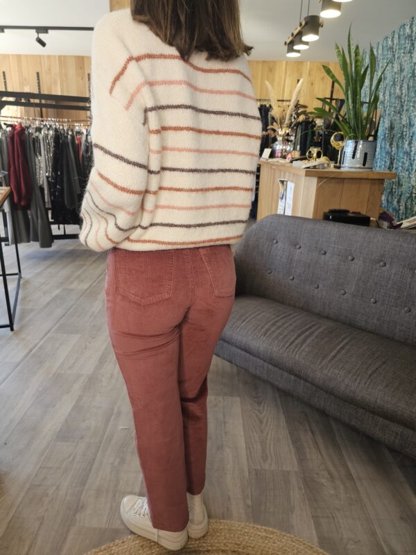 Pantalon Solange Velours Rose – Image 3